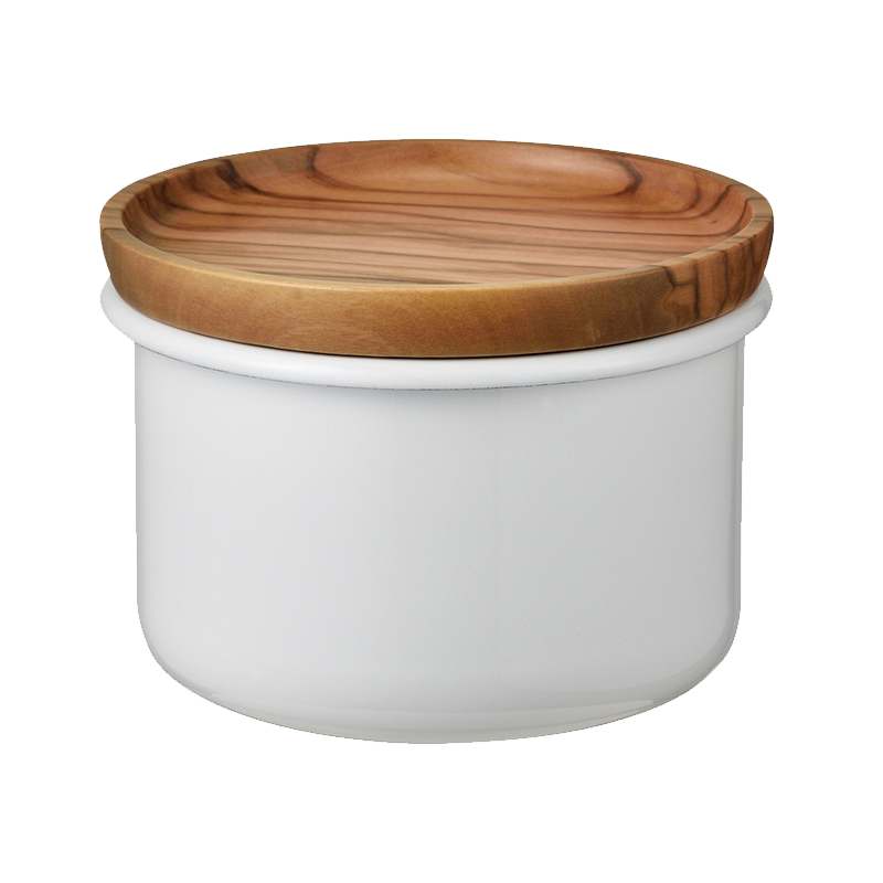 Enamel Tea & Coffee Canister Bona, 100g, Olive Wood