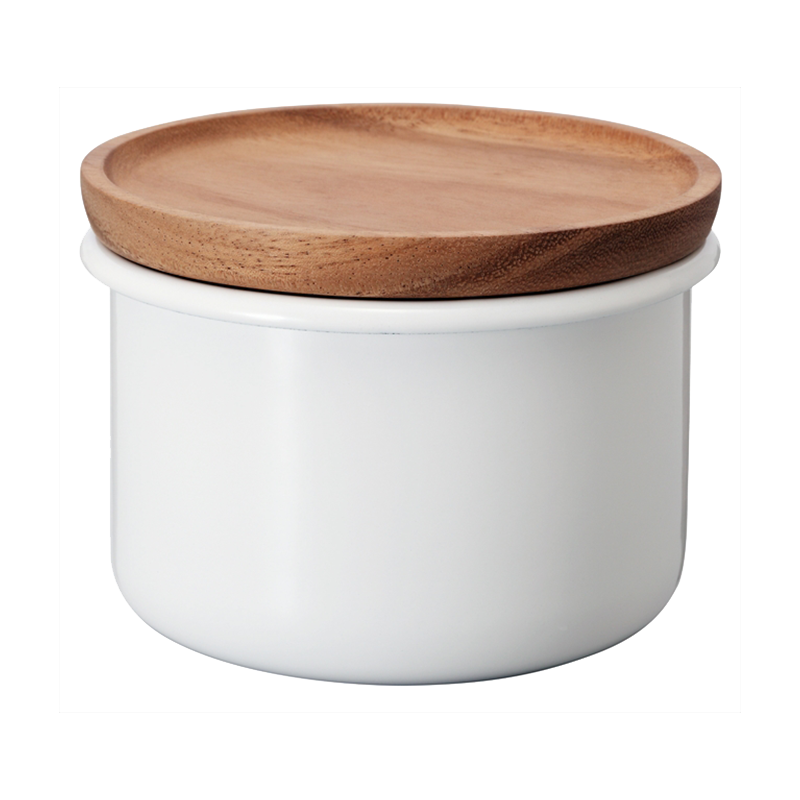 Enamel Tea & Coffee Canister Bona, 100g, Acacia Wood