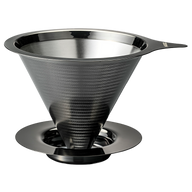 Double Mesh Metal Dripper, 02 Size, Metal Black