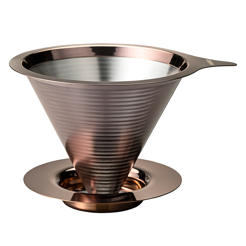 Double Mesh Metal Dripper, 02 Size, Pink Gold