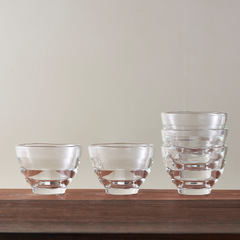 Heatproof Yunomi Glass Cup, 5pcs Set