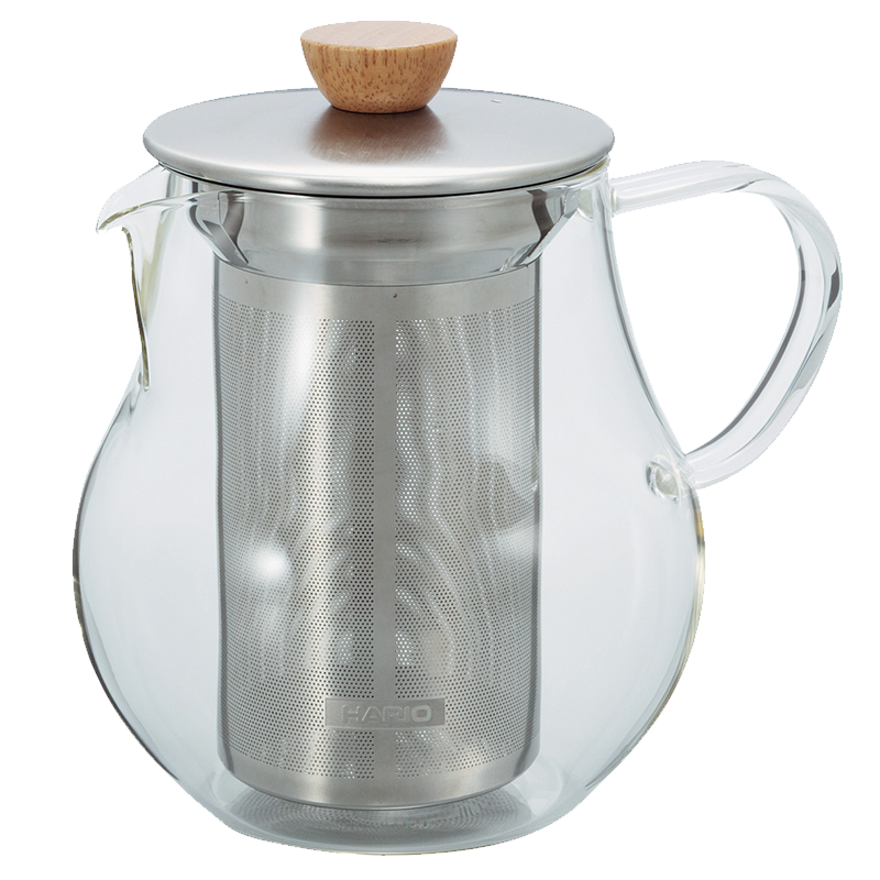 Tea Pitcher, 700mL, Silver and Wood