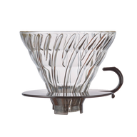 V60 Glass Dripper, 02 Size, Transparent Black