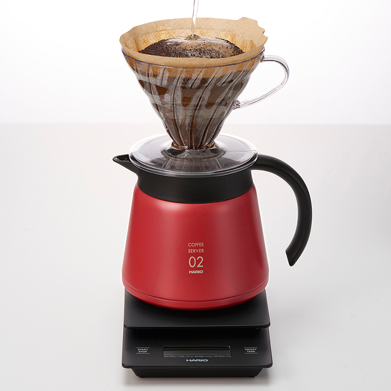 V60 Heat-Retaining Stainless Server, 600mL, Red