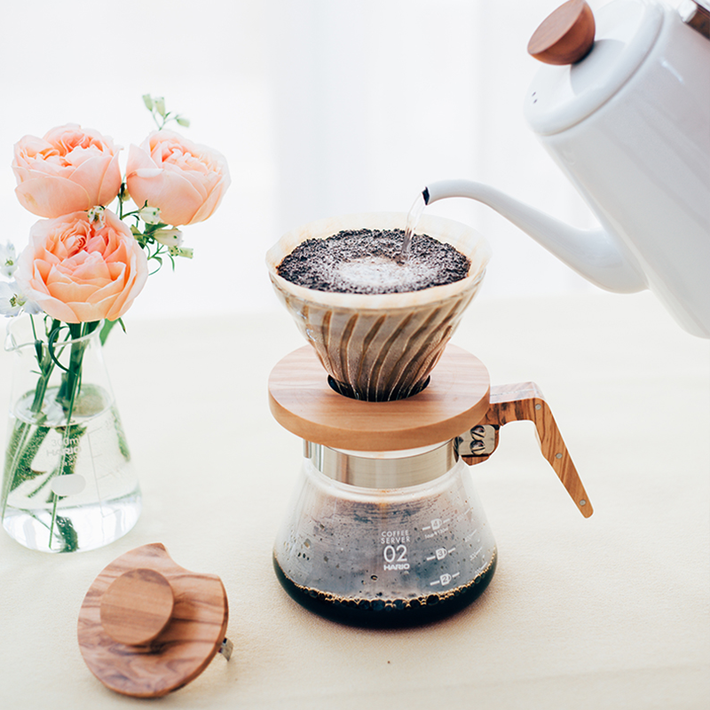 V60 Glass Dripper, 02 Size, Olive Wood