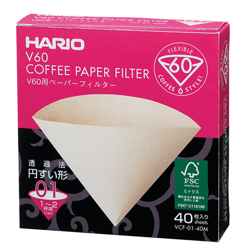 V60 Filter Paper, 01 Size, 40 pcs, Natural