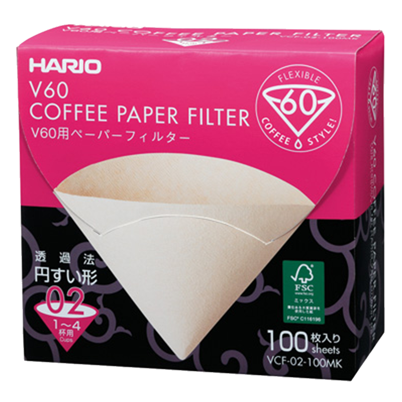 V60 Filter Paper, 02 Size, 100 pcs, Natural (Box)