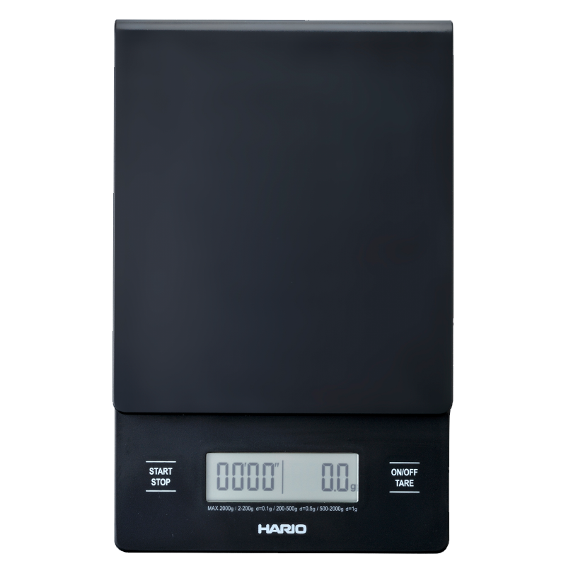 HARIO VSTN-2000B-BLM V60 Drip Scale - Bloom Series Black top view